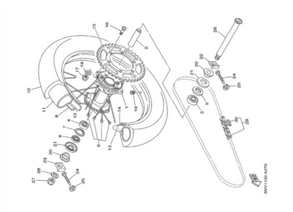 REAR WHEEL Yamaha YZ125 2003