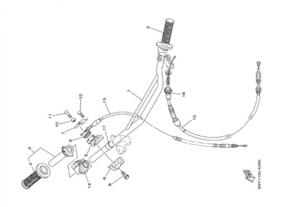 STEERING HANDLE CABLE Yamaha YZ125 2003