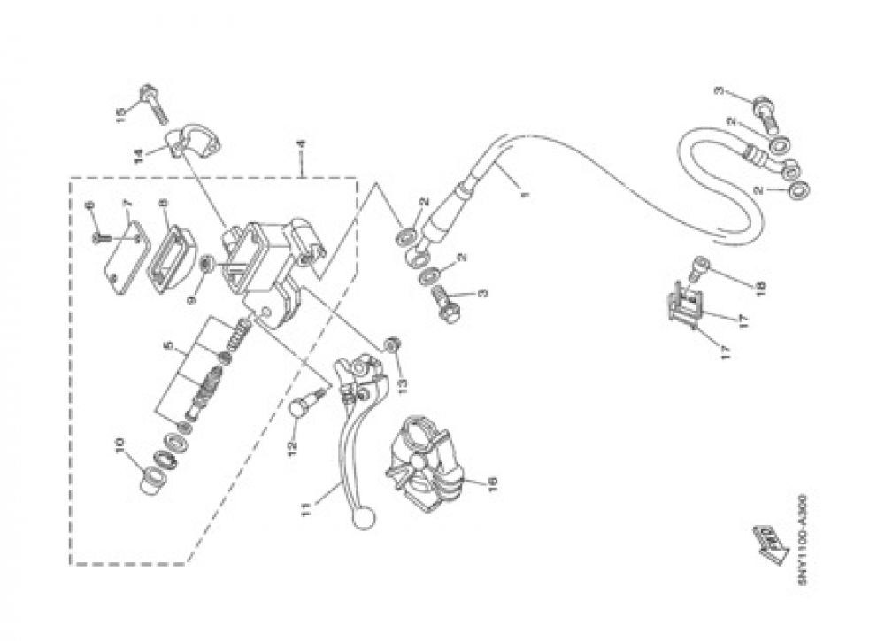 FRONT MASTER CYLINDER Yamaha YZ125 2003
