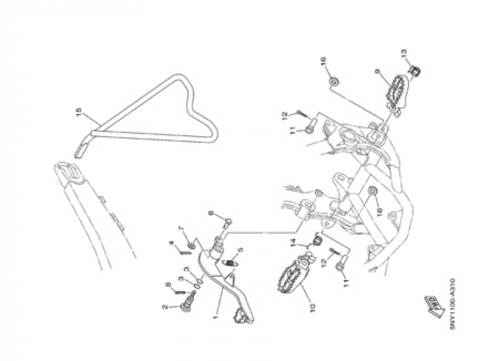 STAND FOOTREST Yamaha YZ125 2003
