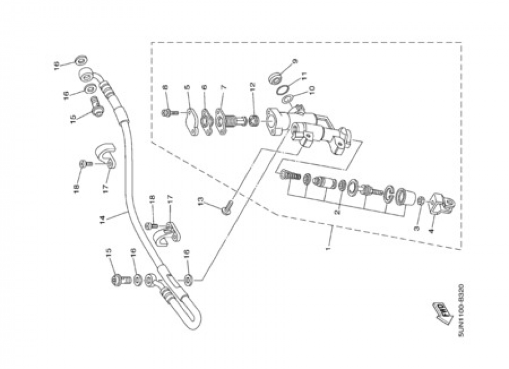 REAR MASTER CYLINDER Yamaha YZ125 2003