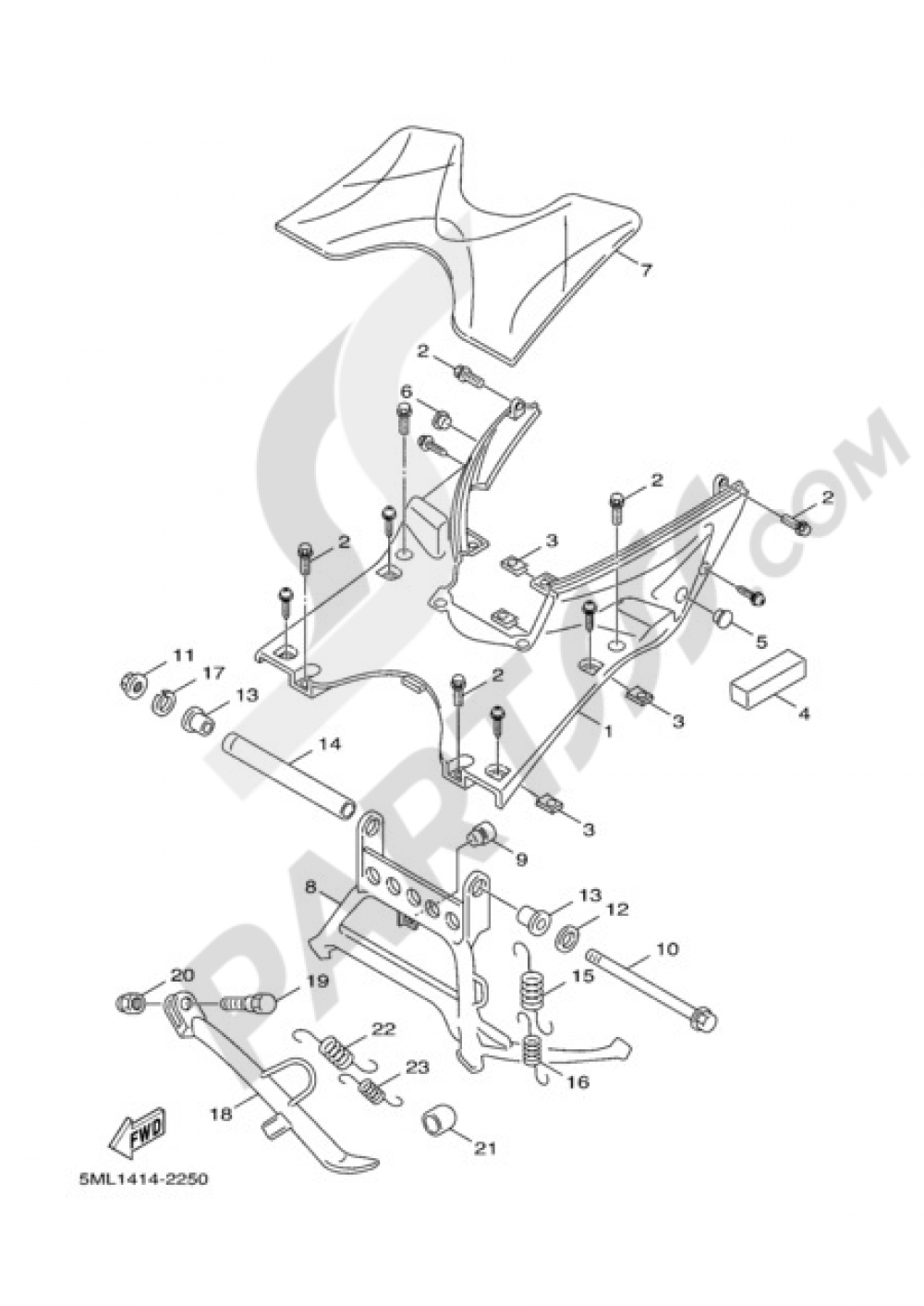 SUPPORT REPOSE-PIED Yamaha Cygnus X 125 2004