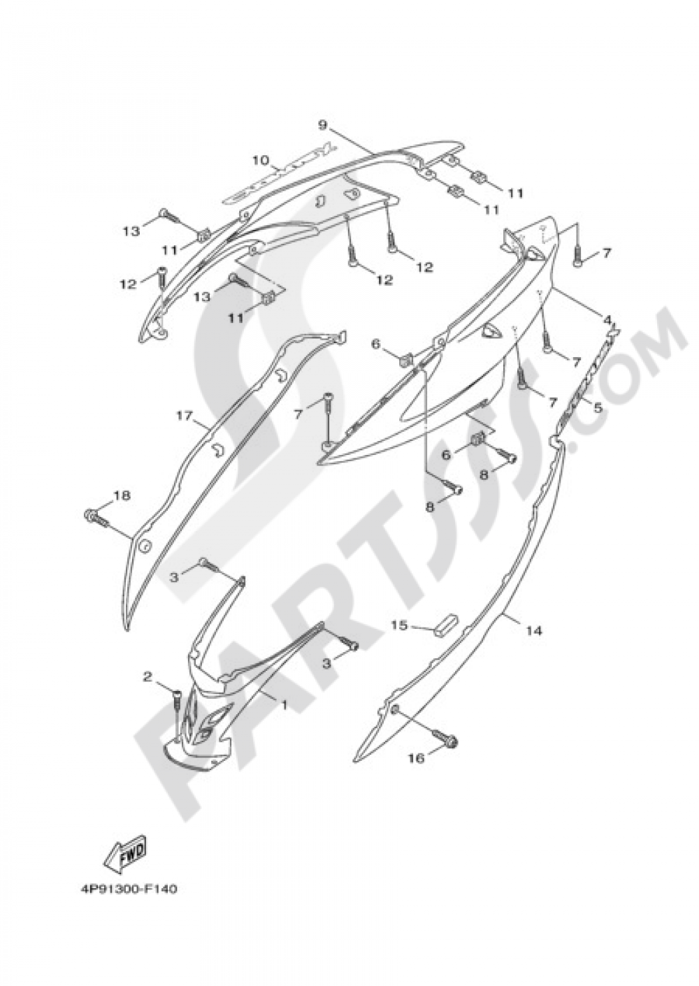 SIDE FAIRING / COWLING Yamaha Cygnus X 125 2008