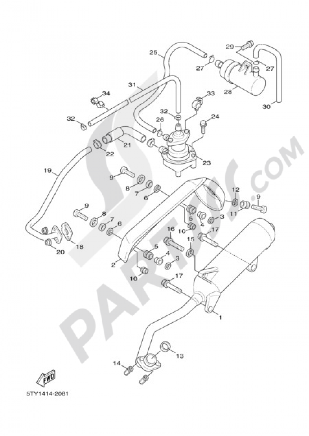 EXHAUST Yamaha Cygnus X 125 2006