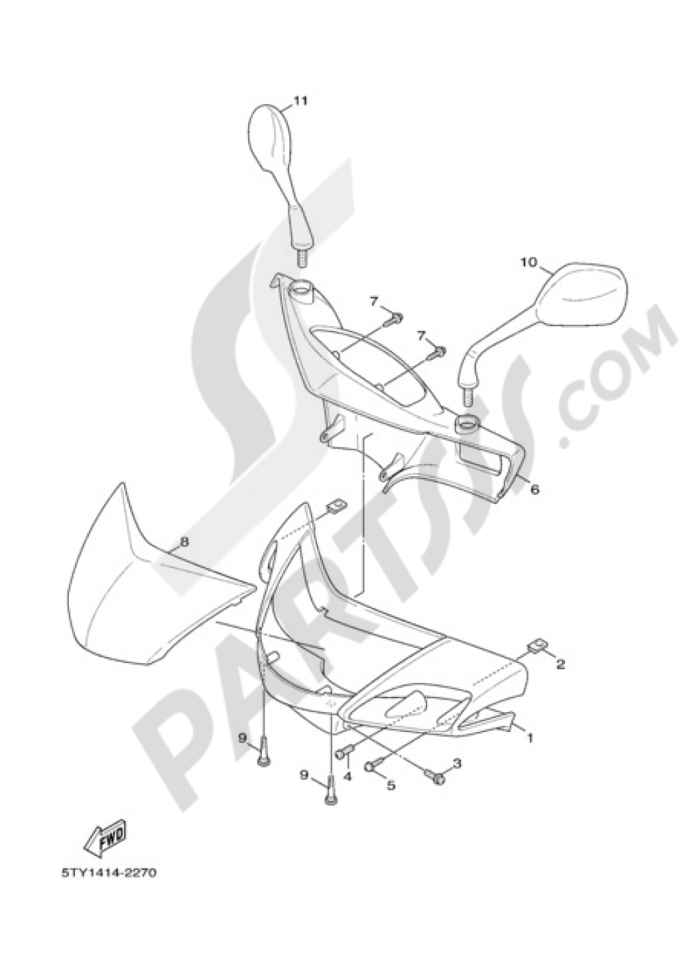 FAIRING 1 Yamaha Cygnus X 125 2006