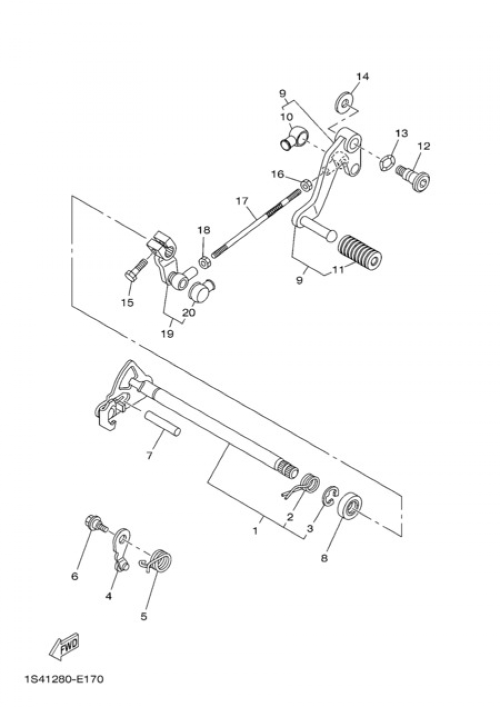 GEAR SHIFT AND PEDAL Yamaha YBR250 2007