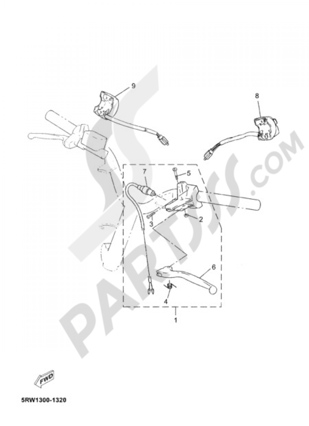 HANDLEBAR SWITCH AND LEVER Yamaha Jog R 2008