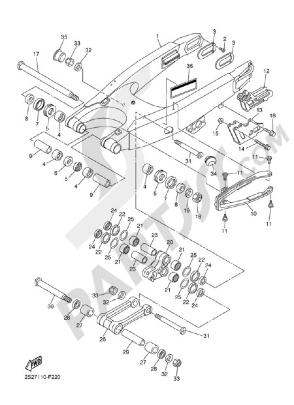REAR ARM Yamaha WR450F 2008