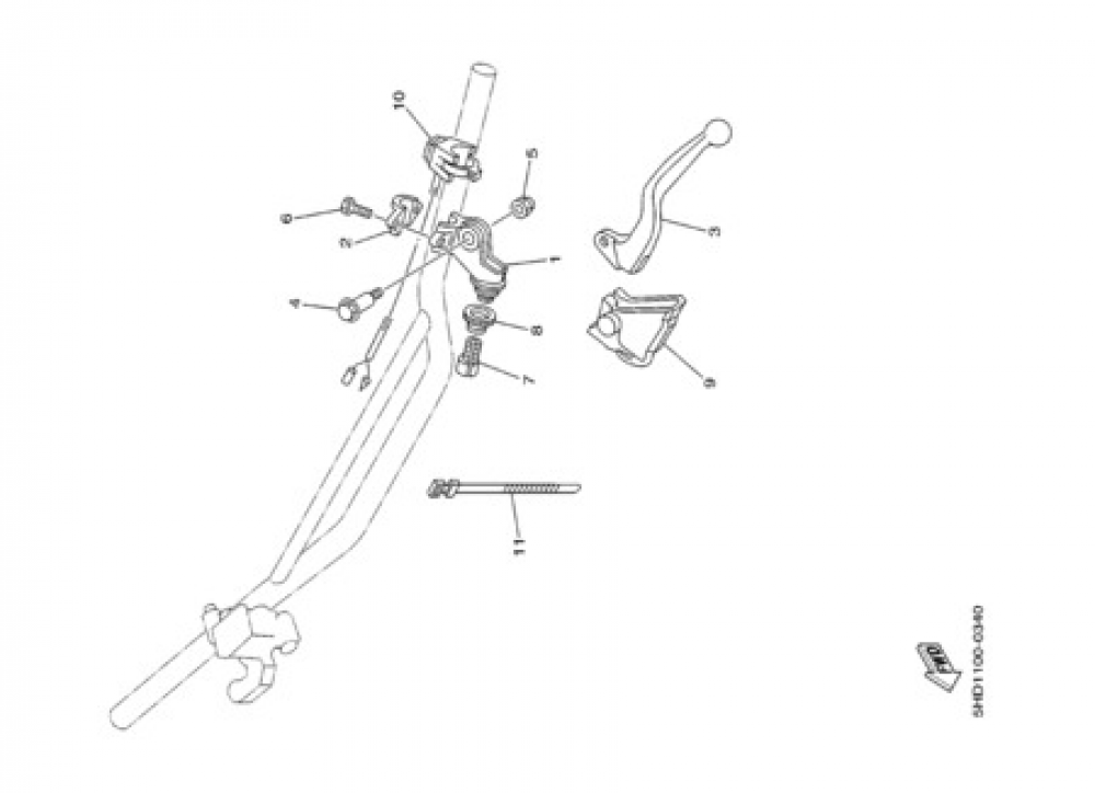 HANDLE SWITCH & LEVER Yamaha YZ125 2000