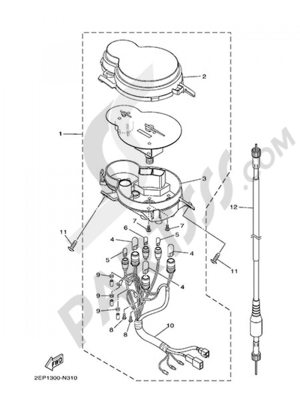 COMPTEUR Yamaha D'elight 125 2014