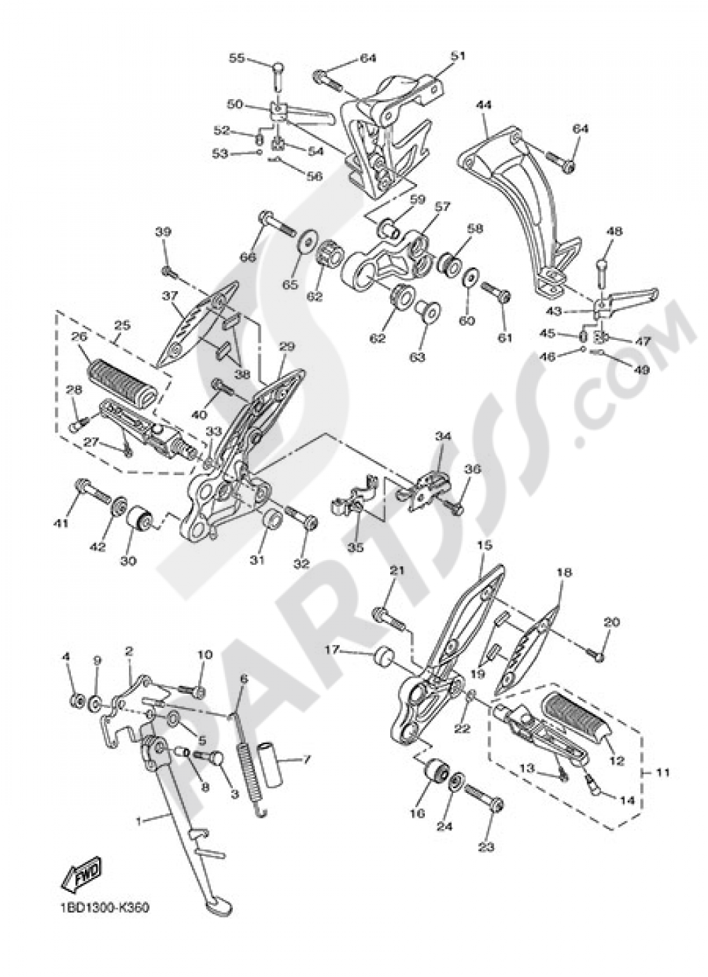 STAND & FOOTREST Yamaha Fazer8 ABS 2014