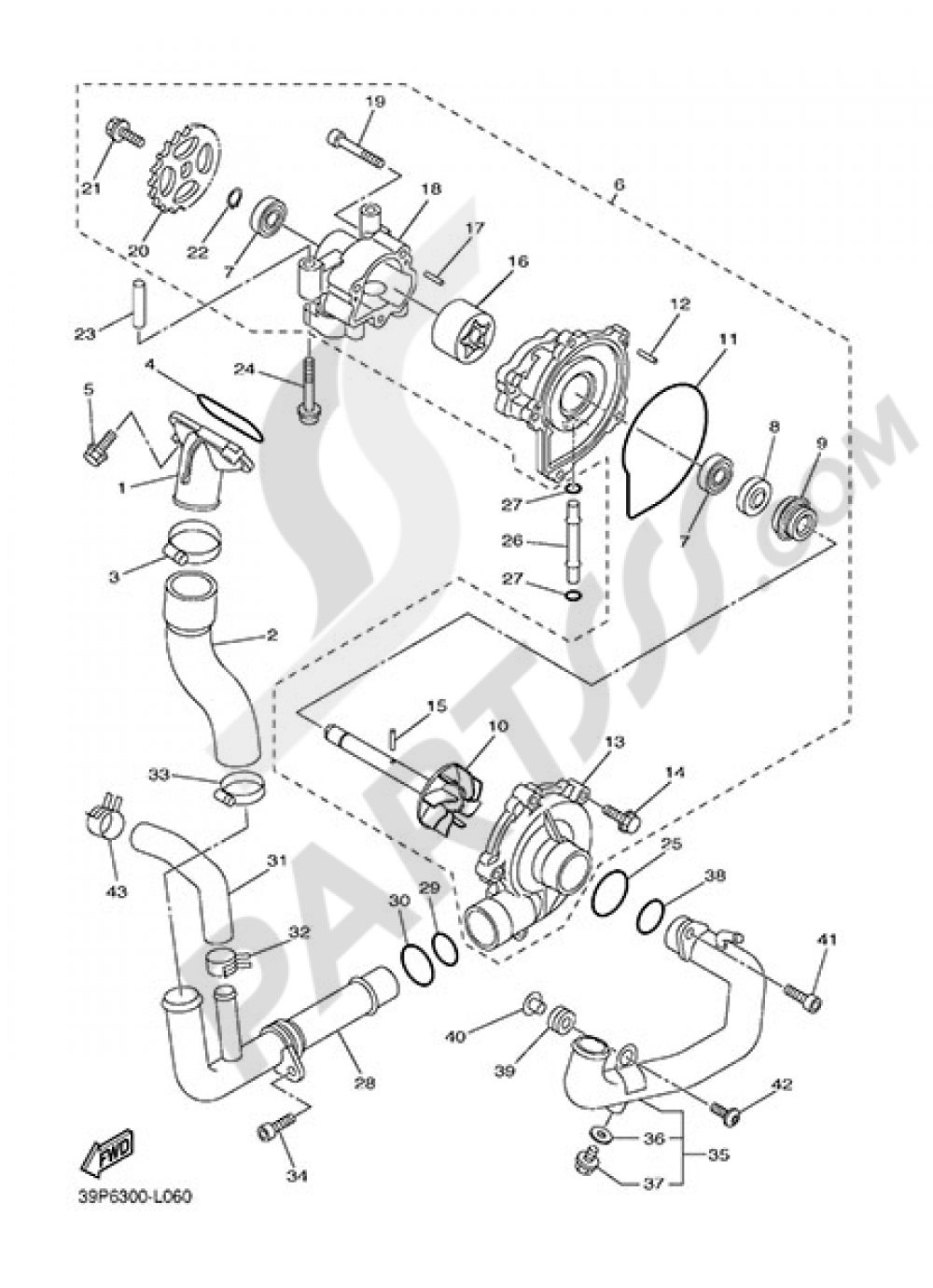 BOMBA DE AGUA Yamaha Fazer8 ABS 2015