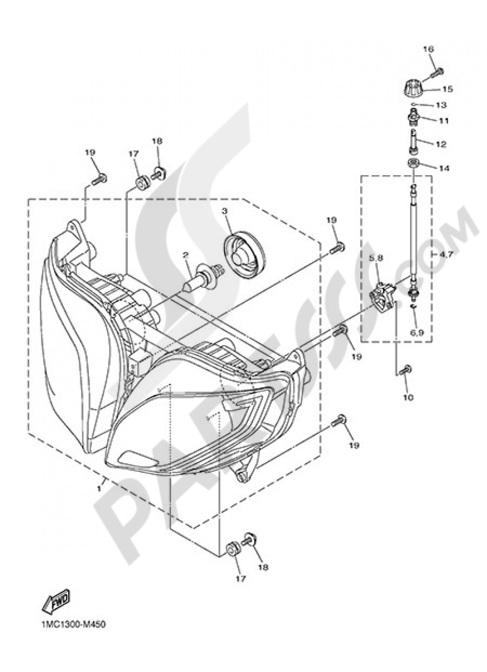 FRONT LIGHT Yamaha FJR1300A 2015