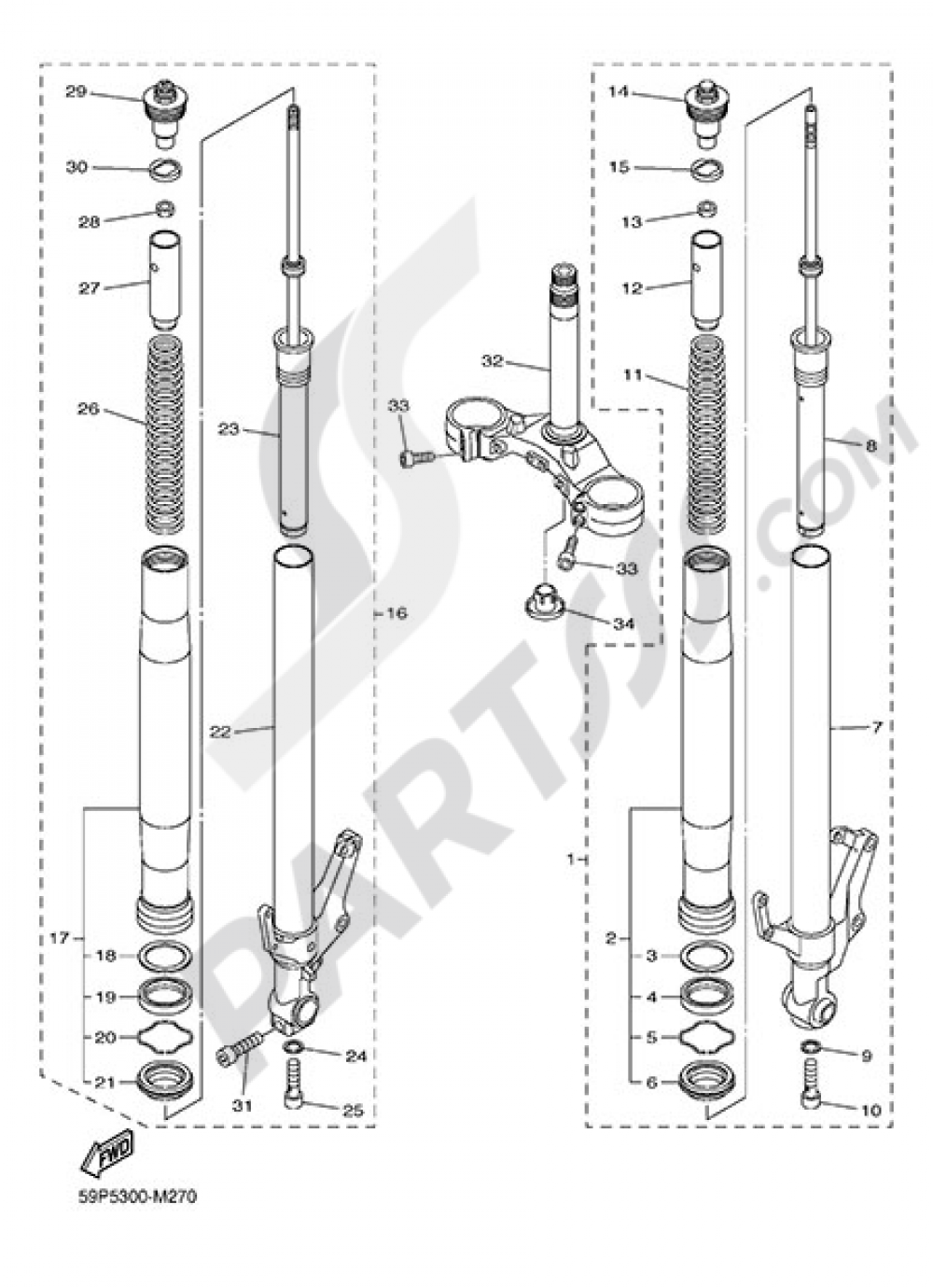 FRONT FORK Yamaha FZ8 2015