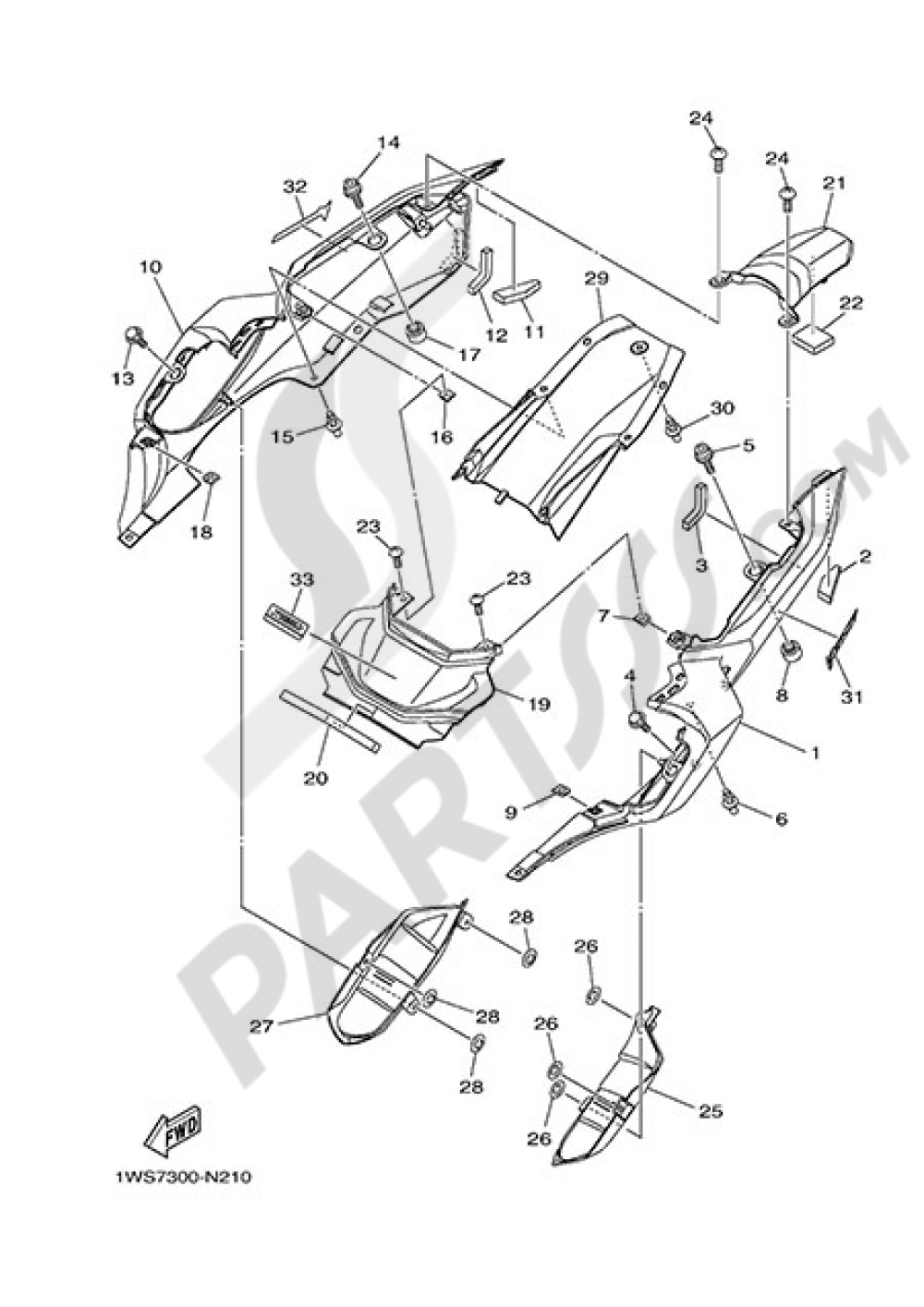 SIDE FAIRING / COWLING Yamaha MT-07 2015