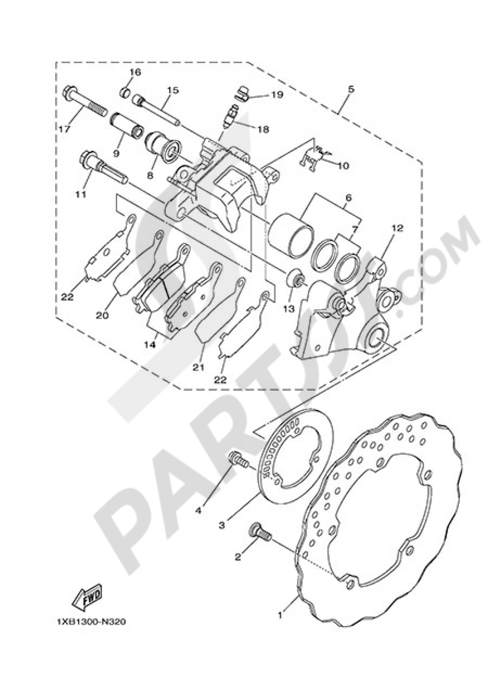 REAR BRAKE CALIPPER Yamaha MT-07 ABS 2015
