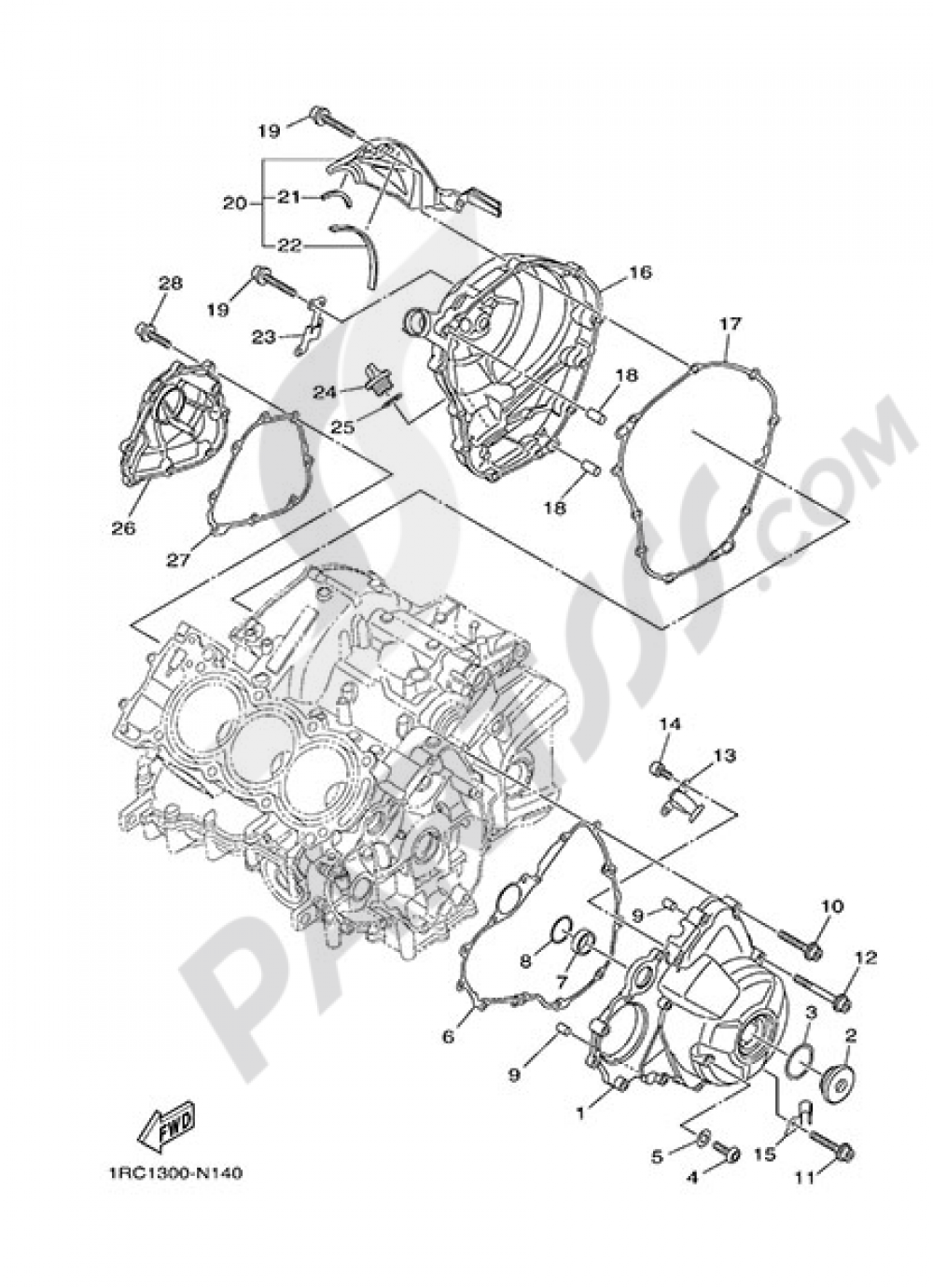 CRANKCASE COVER 1 Yamaha MT-09 Tracer 2015