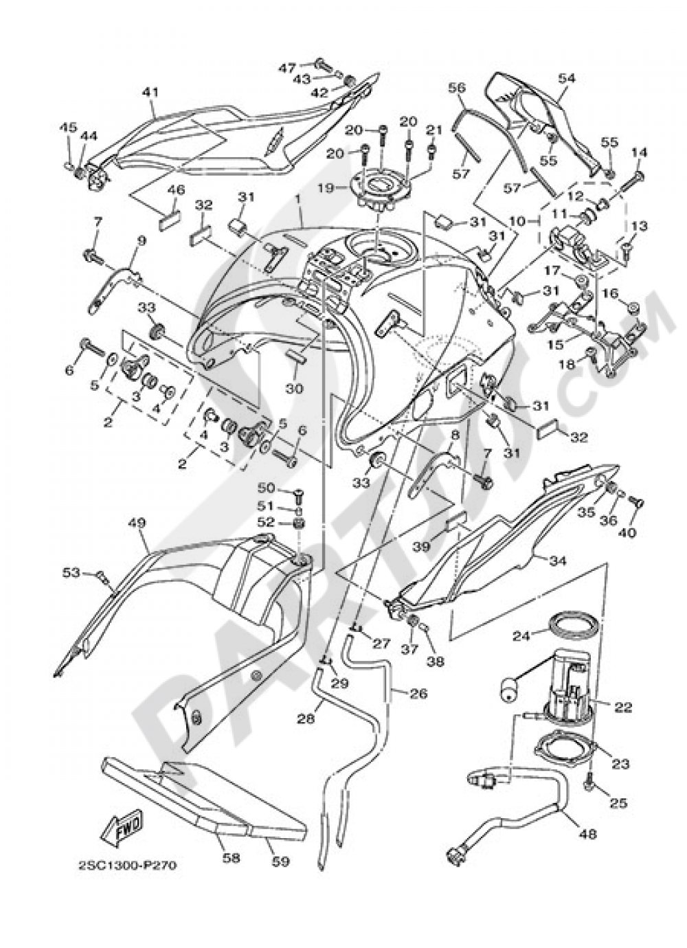 FUEL TANK Yamaha MT-09 Tracer 2015
