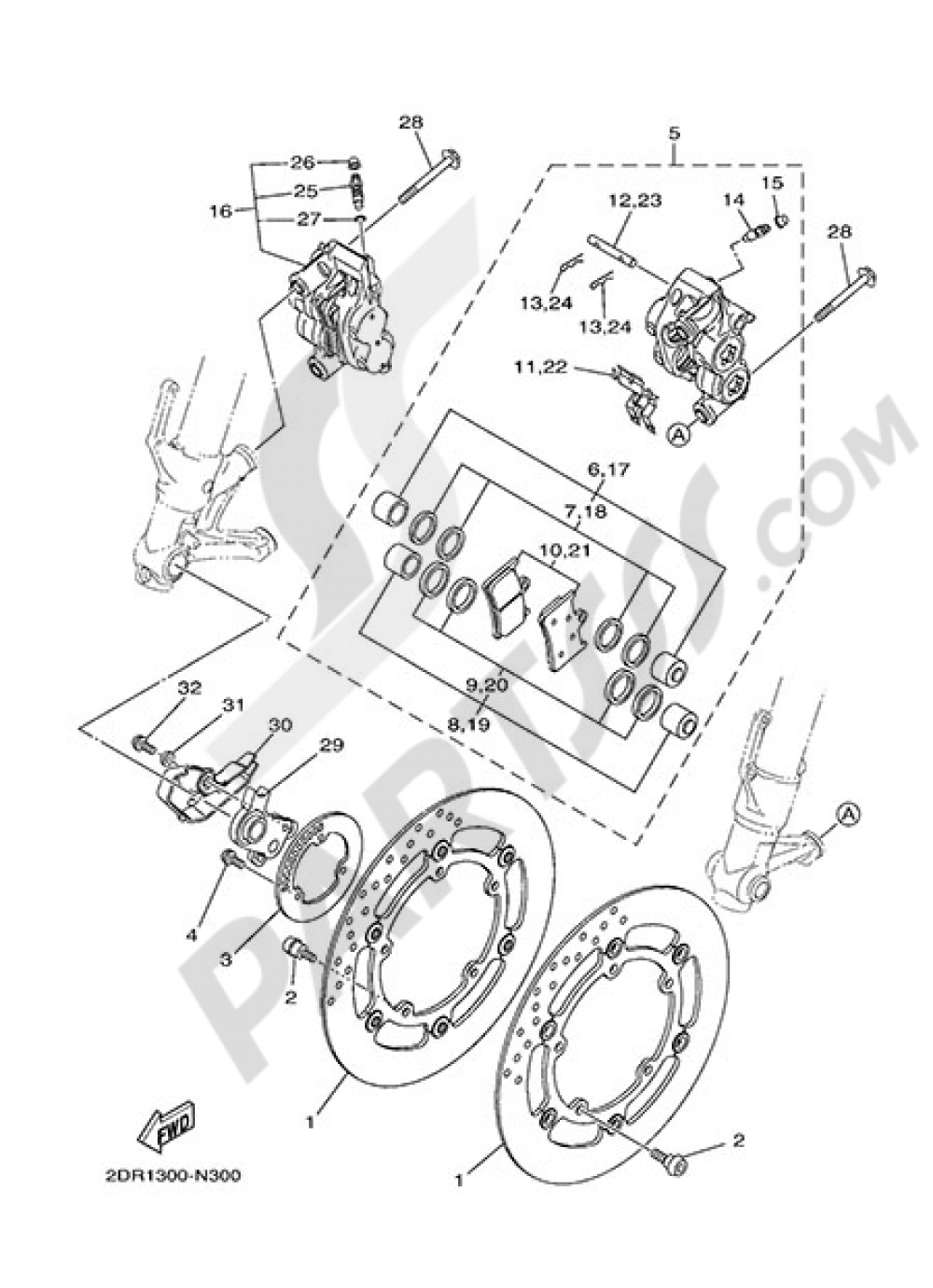 FRONT BRAKE CALIPER Yamaha MT-09 Tracer 2015