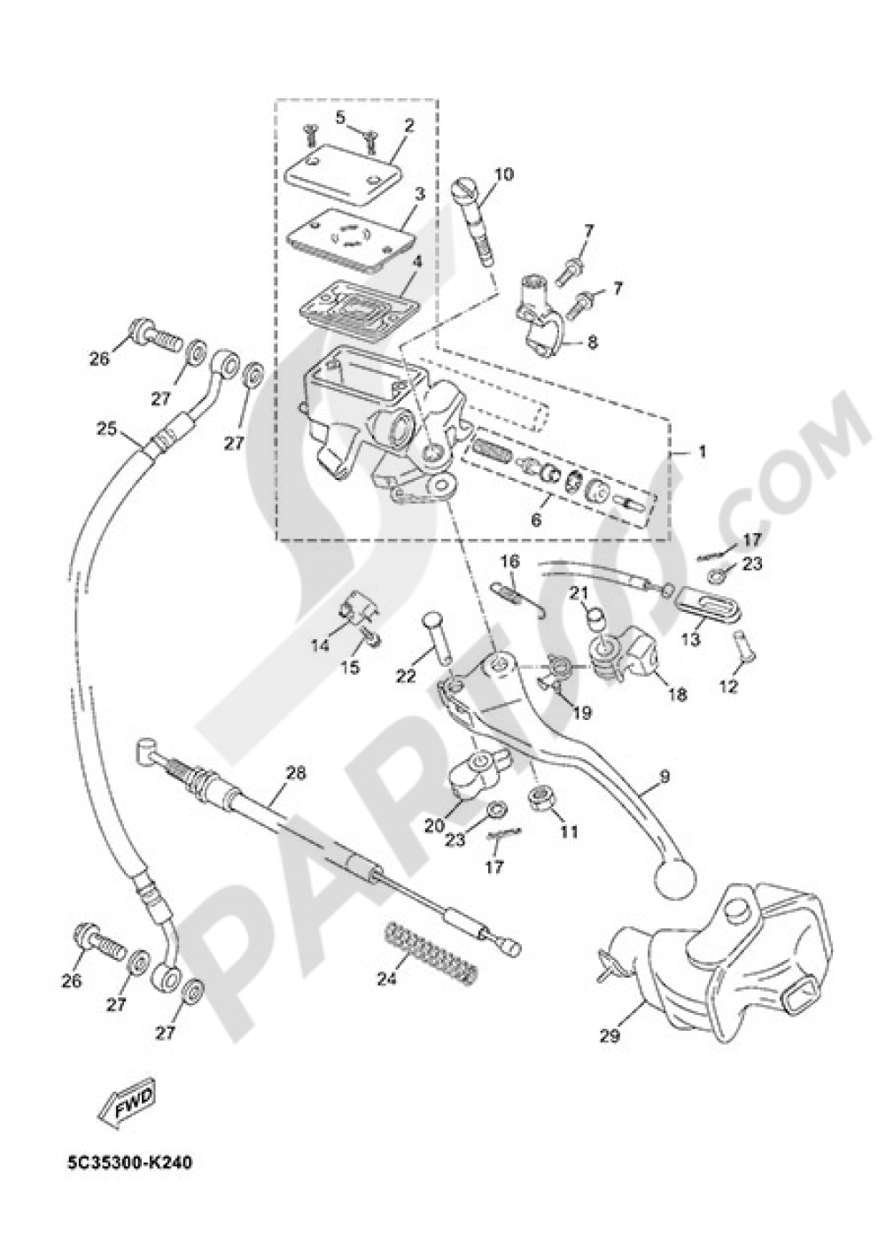 MAITRE-CYLINDRE  AV Yamaha Neo's 4T 2014