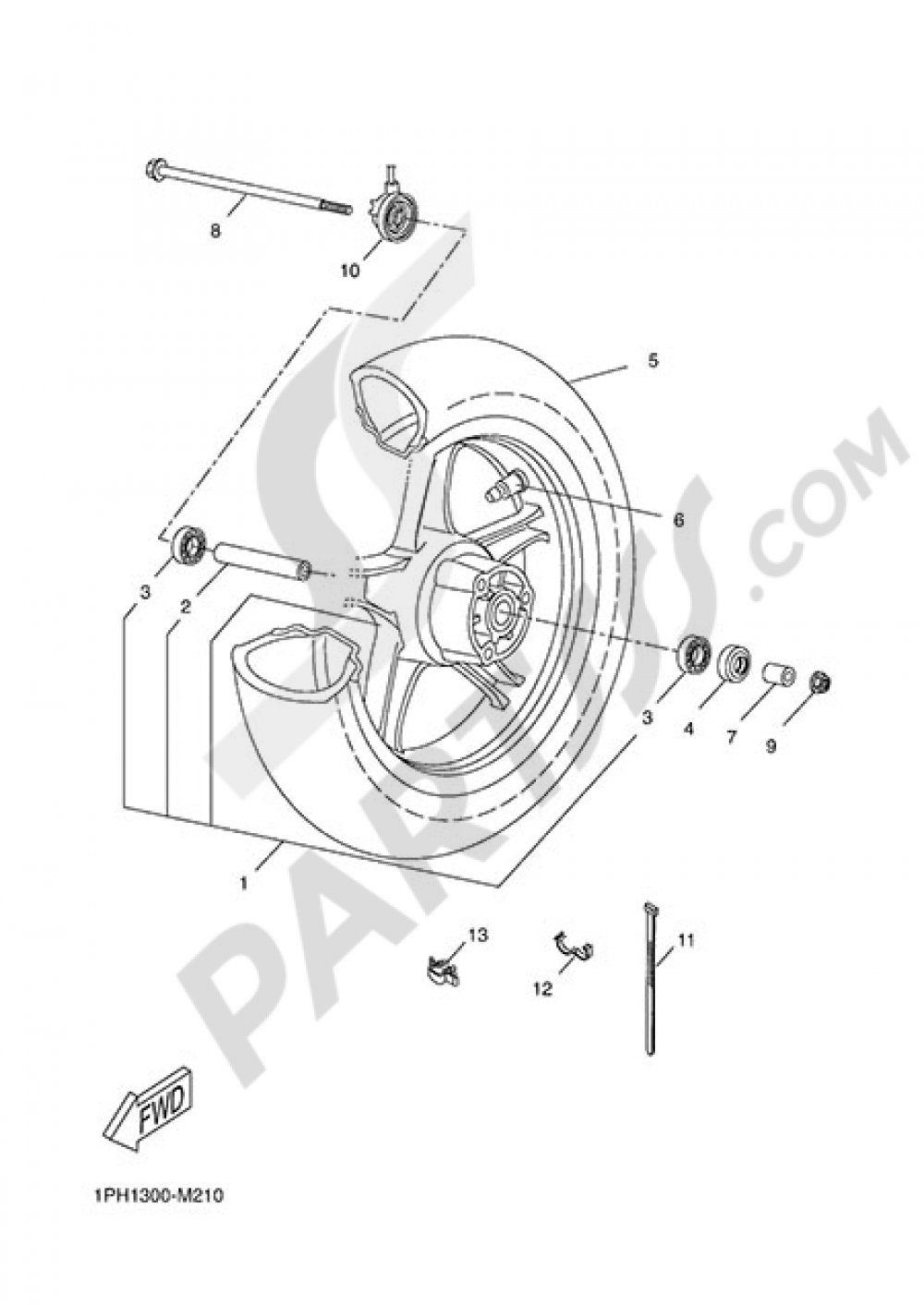 FRONT WHEEL Yamaha NS50F 2014