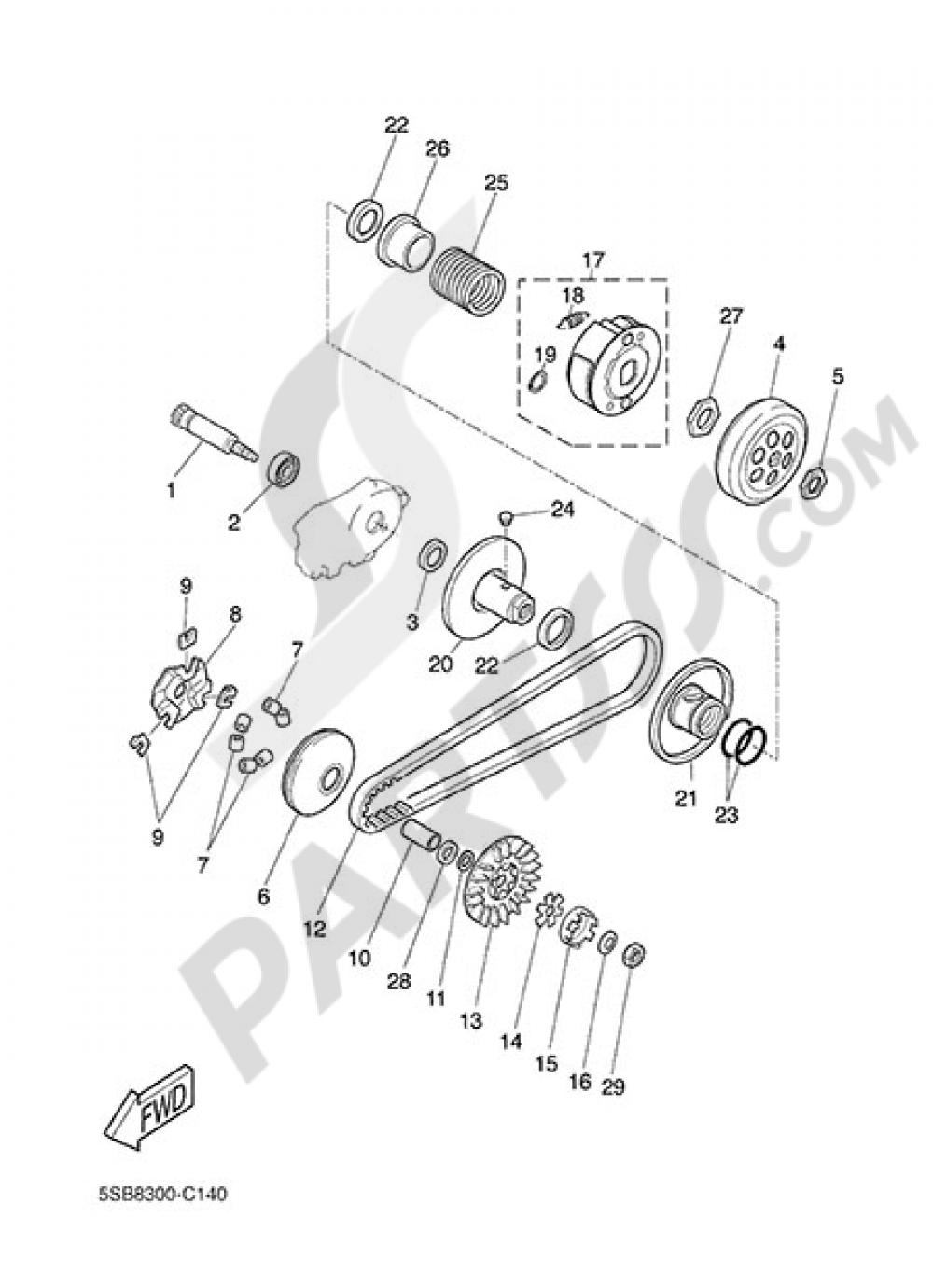 CLUTCH Yamaha NS50N 2014