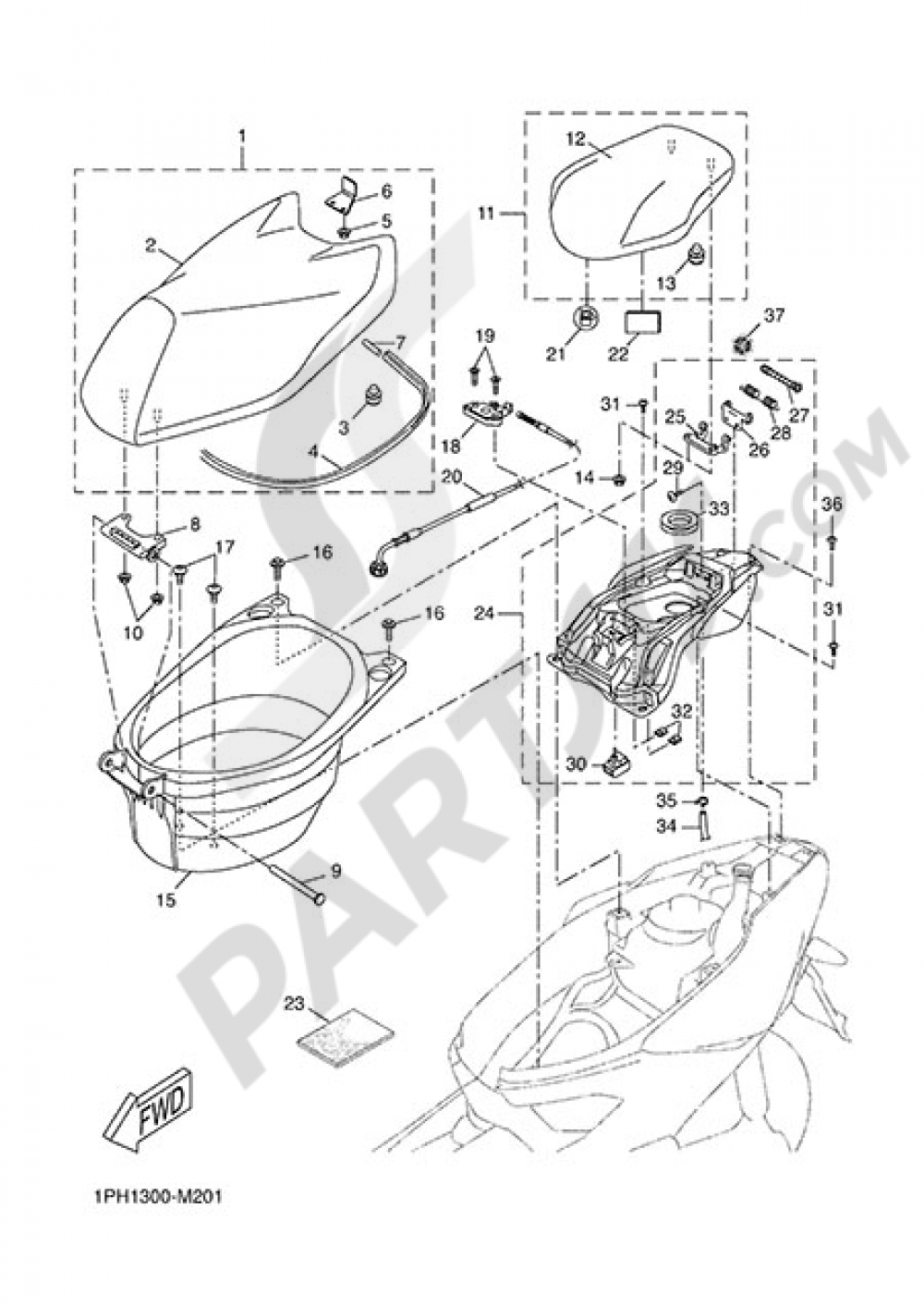 SEAT & LUGGAGECARRIER Yamaha NS50N 2014