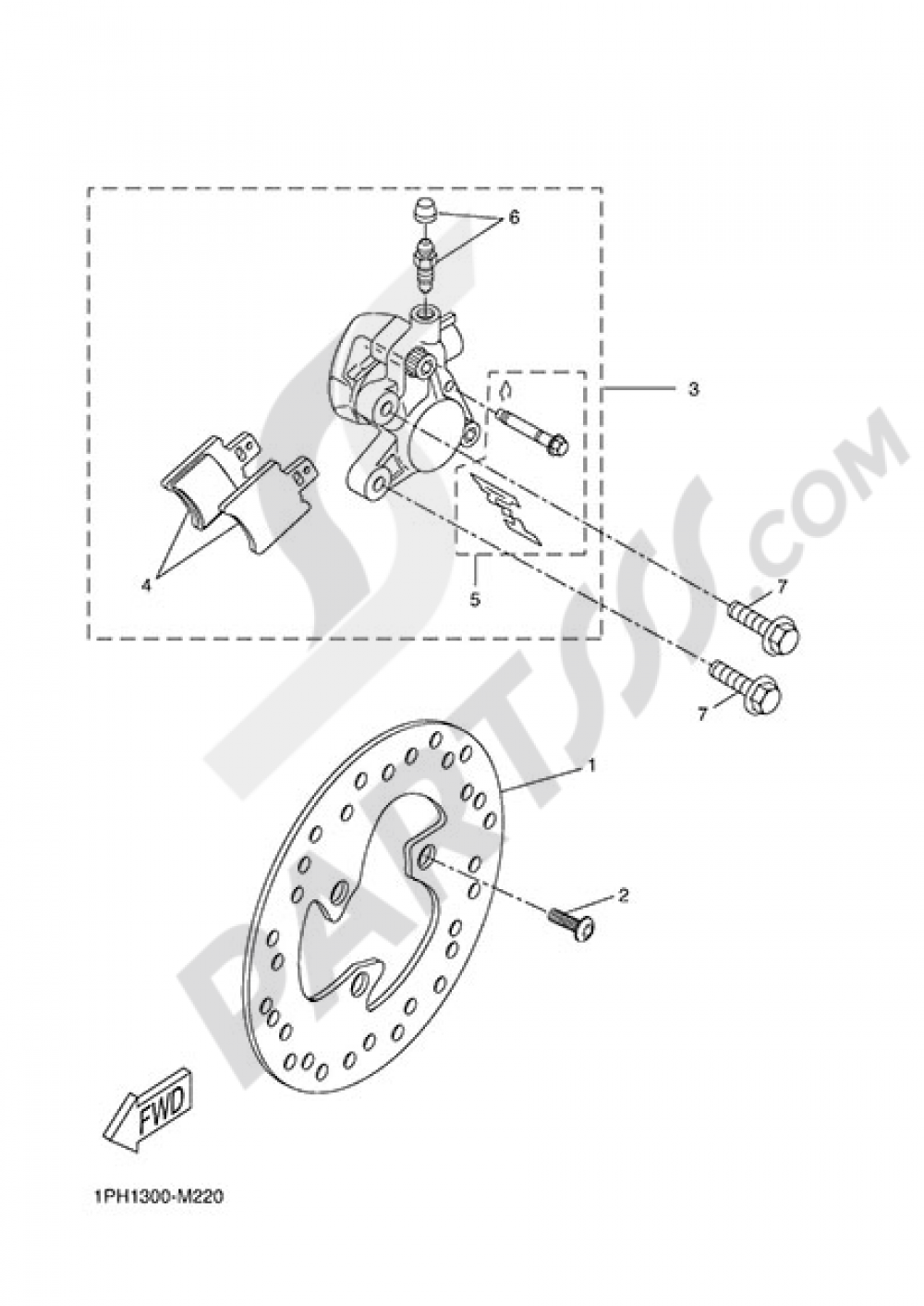 FRONT BRAKE CALIPPER Yamaha NS50N 2014