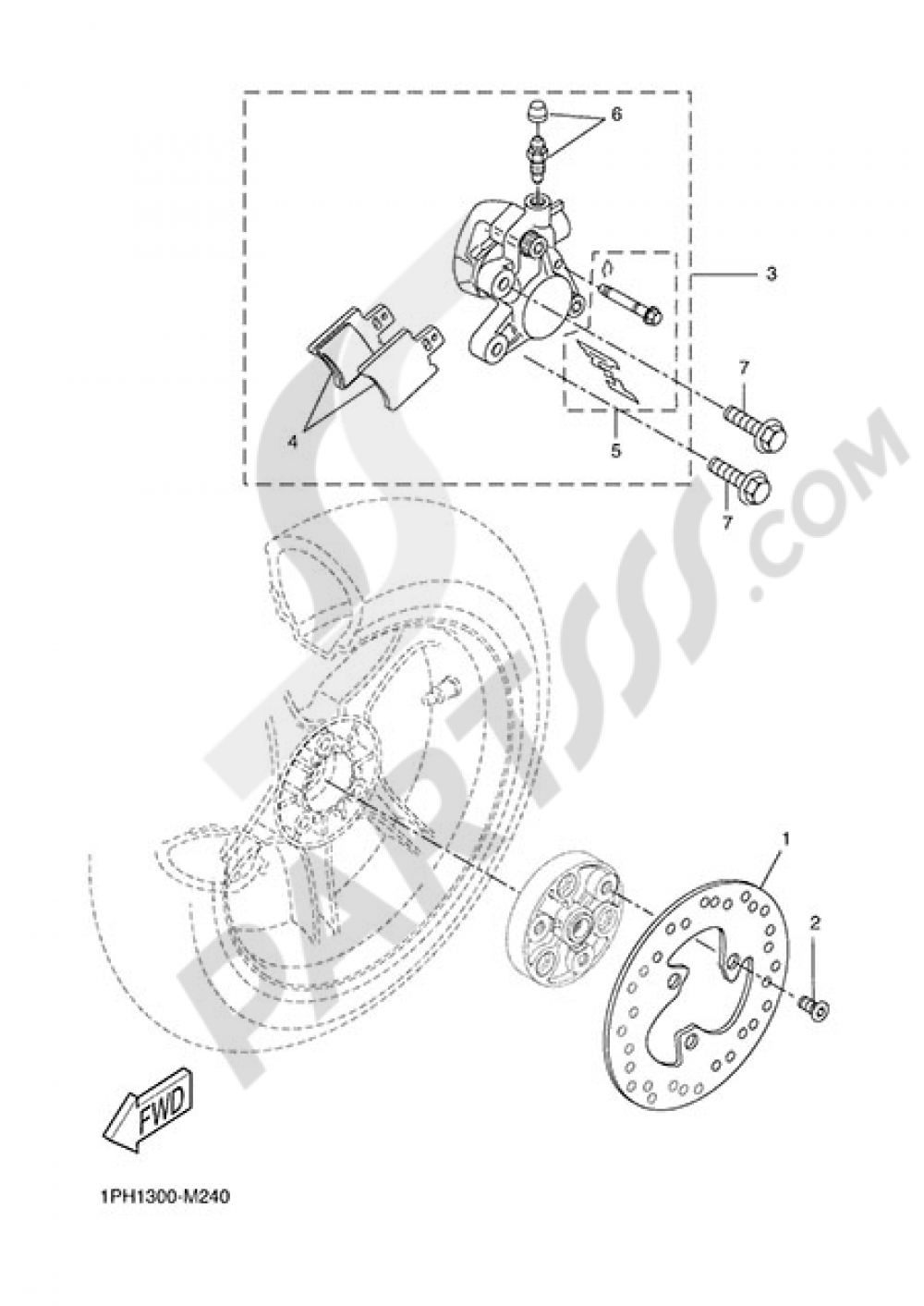 REAR BRAKE CALIPPER Yamaha NS50N 2014