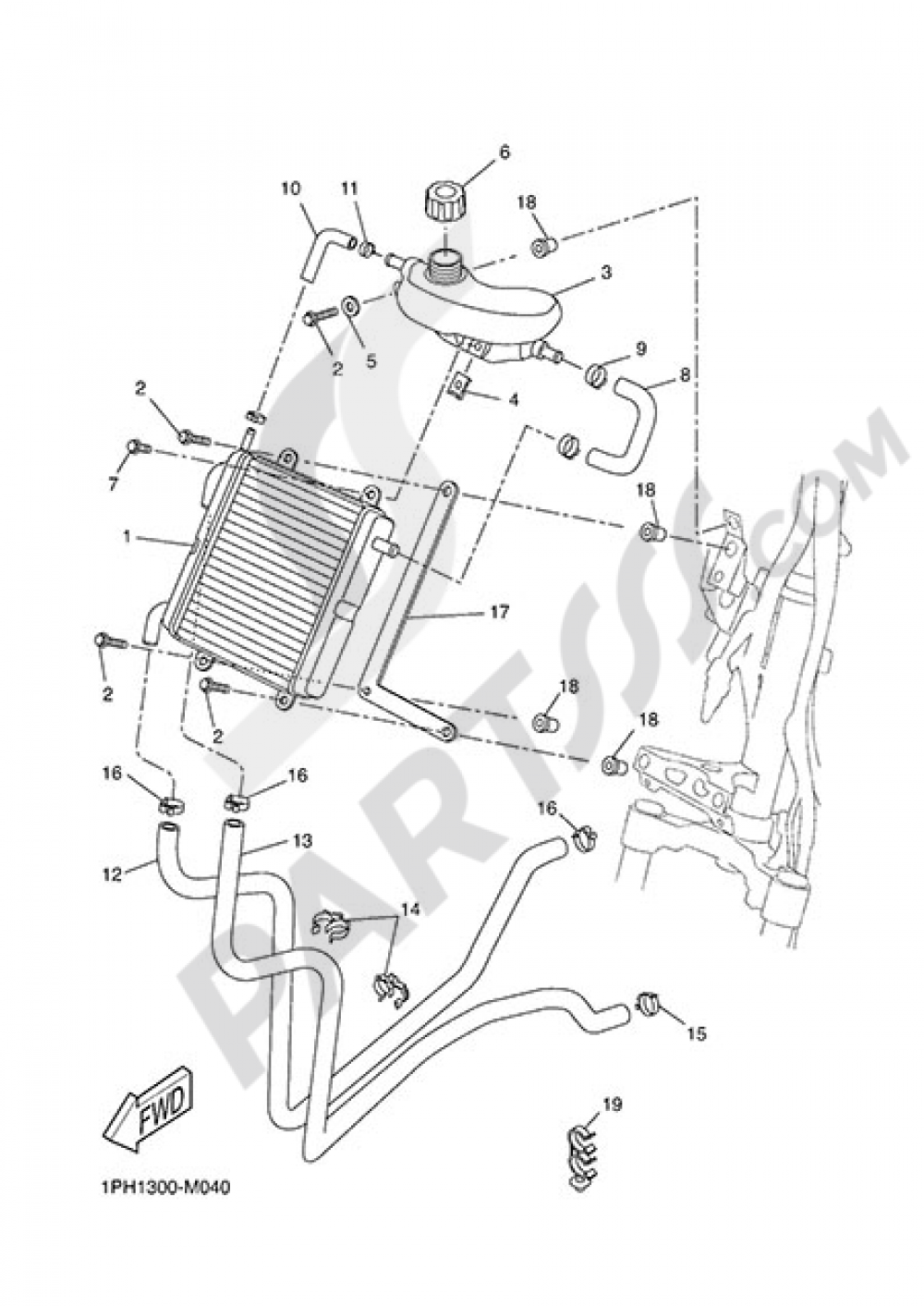 RADIATOR AND HOSE Yamaha NS50N 2014