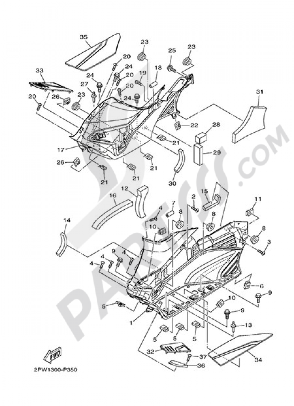 STAND & FOOTREST 2 Yamaha T-Max 530 2015