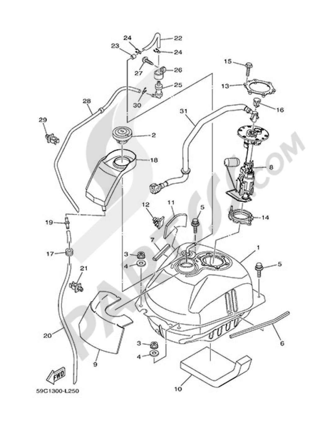 FUEL TANK Yamaha T-Max 530 ABS 2013