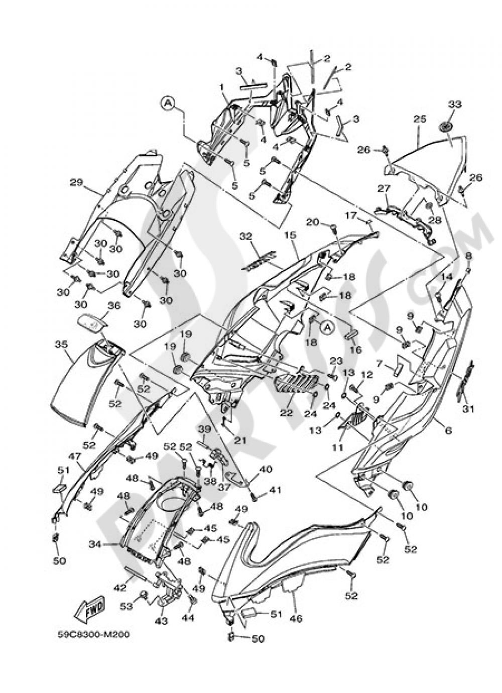 SIDE FAIRING / COWLING Yamaha T-Max 530 ABS 2014