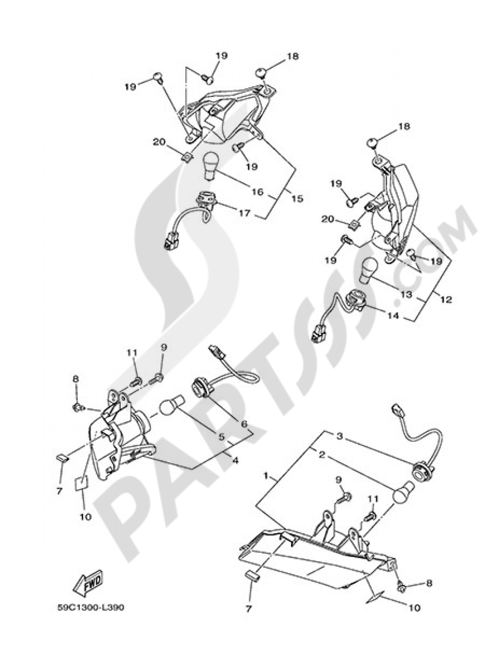 SIGNAL LIGHT Yamaha T-Max 530 SP 2013