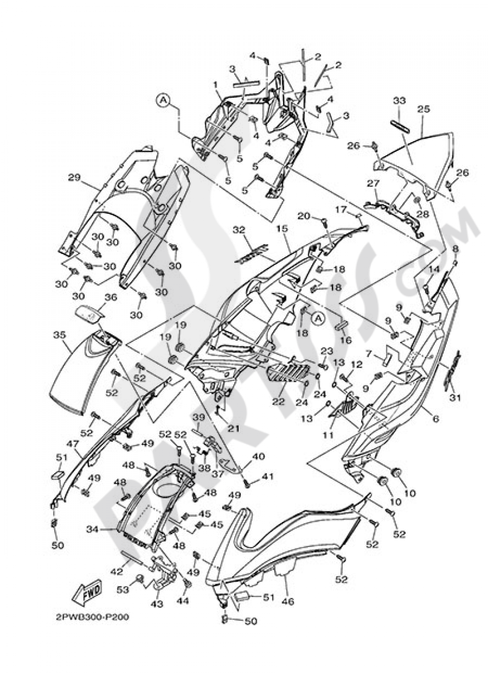 SIDE COVER Yamaha T-Max 530 SP 2015