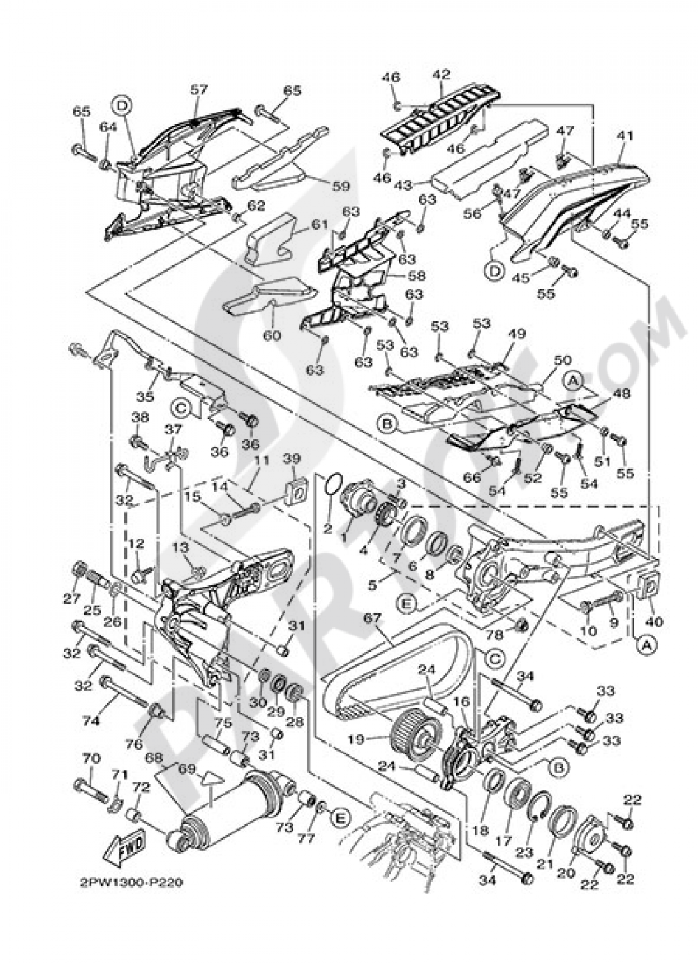 REAR ARM & SUSPENSION Yamaha T-Max 530 SP 2015