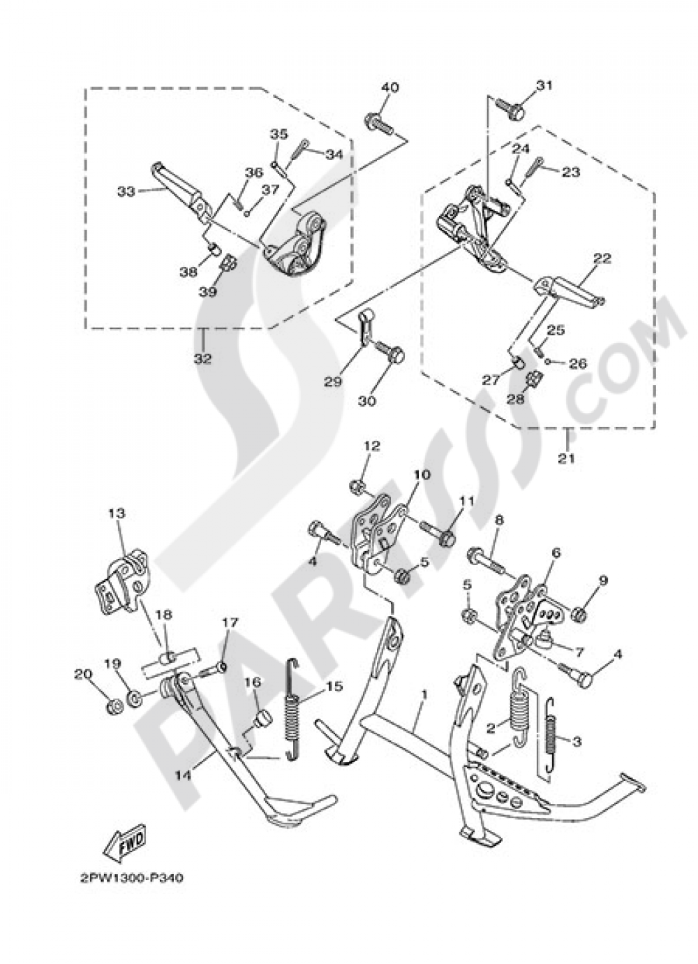STAND & FOOTREST Yamaha T-Max 530 SP 2015