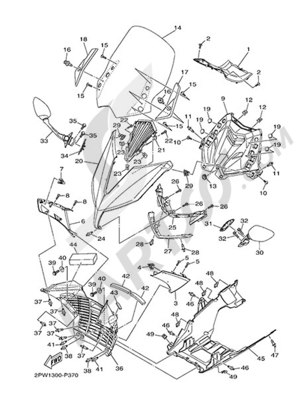 WINDSHIELD Yamaha T-Max 530 SP 2015