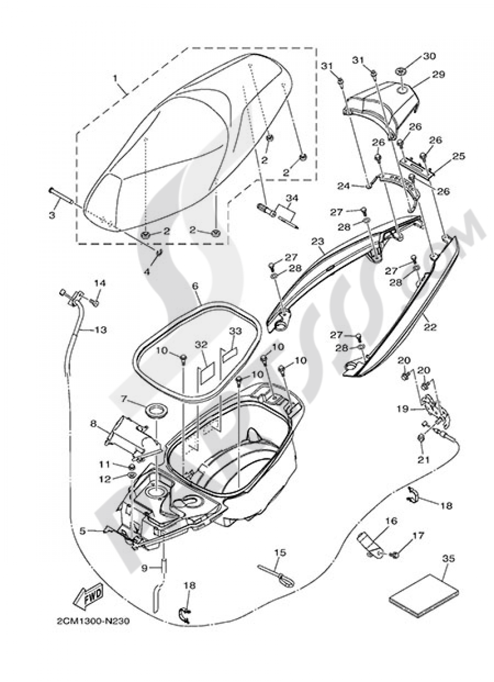 ASIENTO Yamaha Tricity 2014