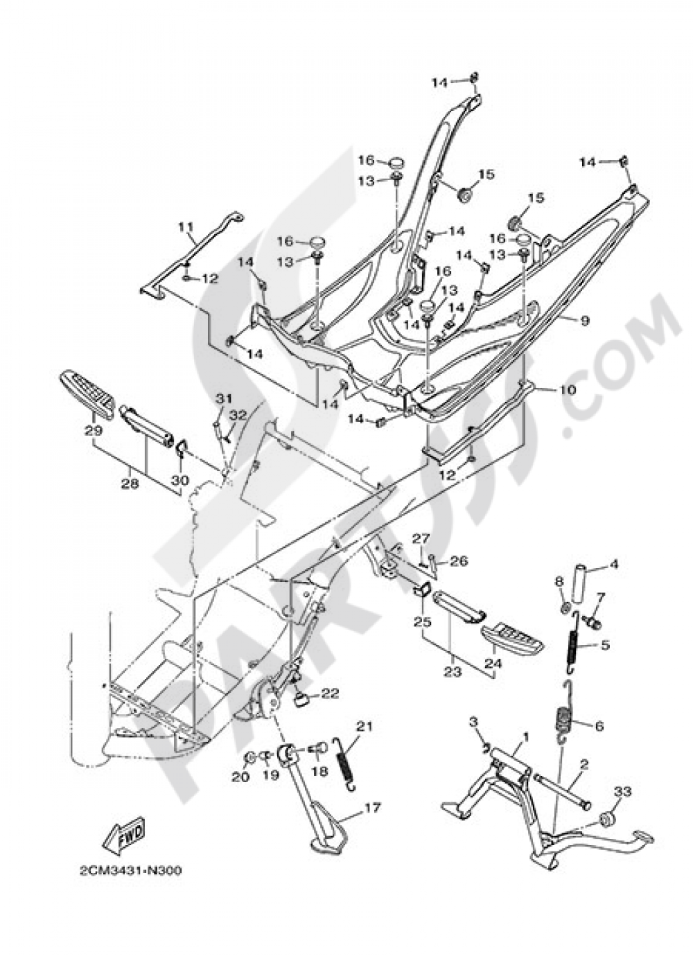 STAND & FOOTREST Yamaha Tricity 2014