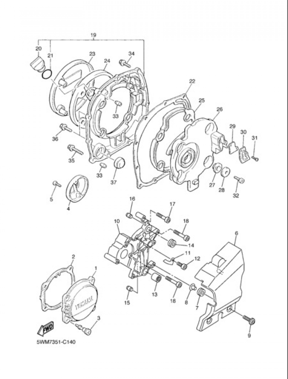 CRANKCASE COVER 1 Yamaha XJR 1300 2006