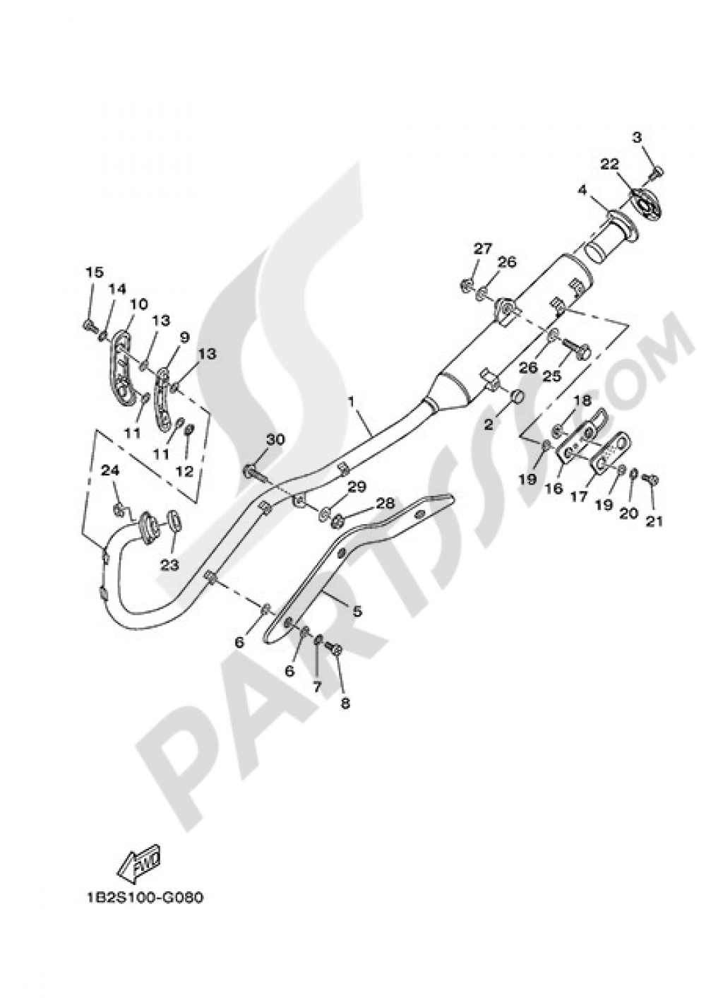EXHAUST Yamaha TT R125LW 2013