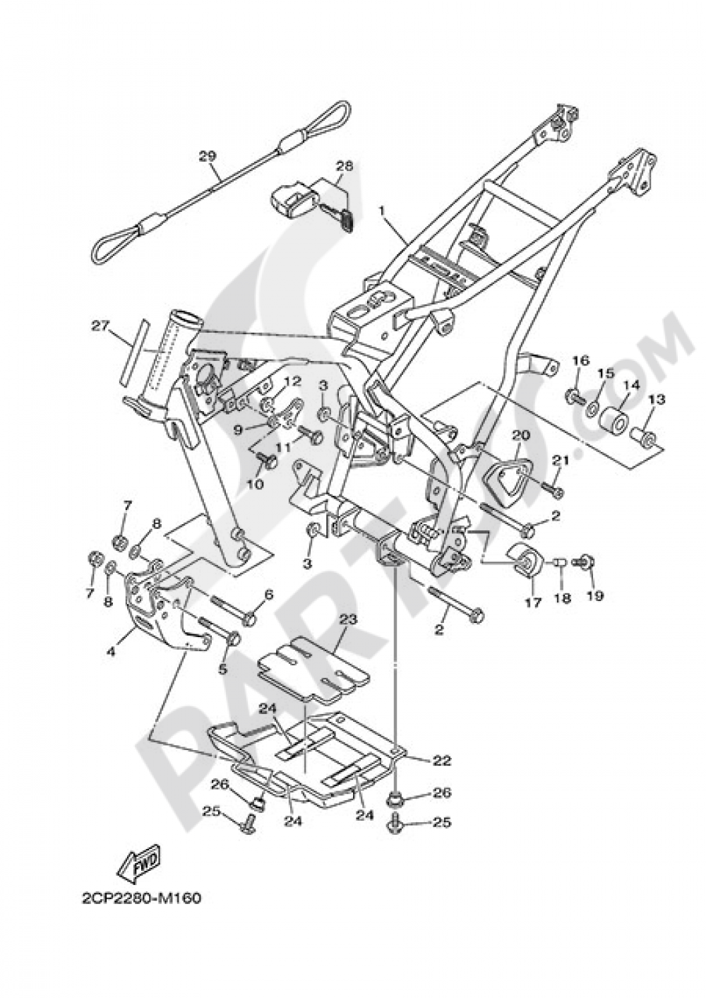 FRAME Yamaha TT R125LW 2013