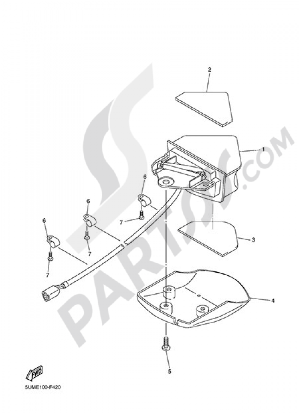 TAILLIGHT Yamaha WR250F 2014