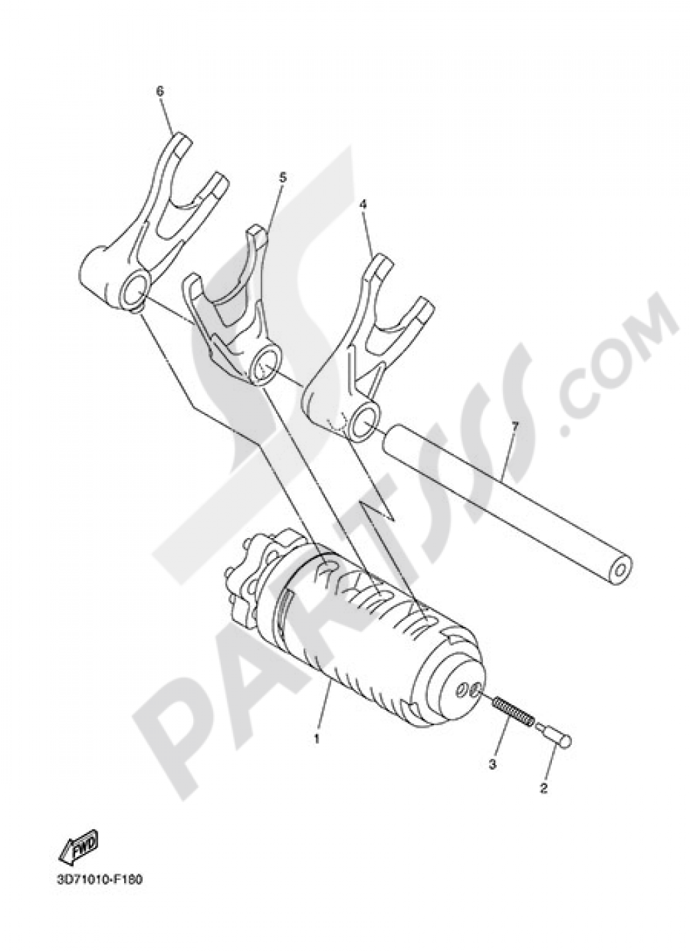 GEAR LEVER AND FORK Yamaha WR250X 2014