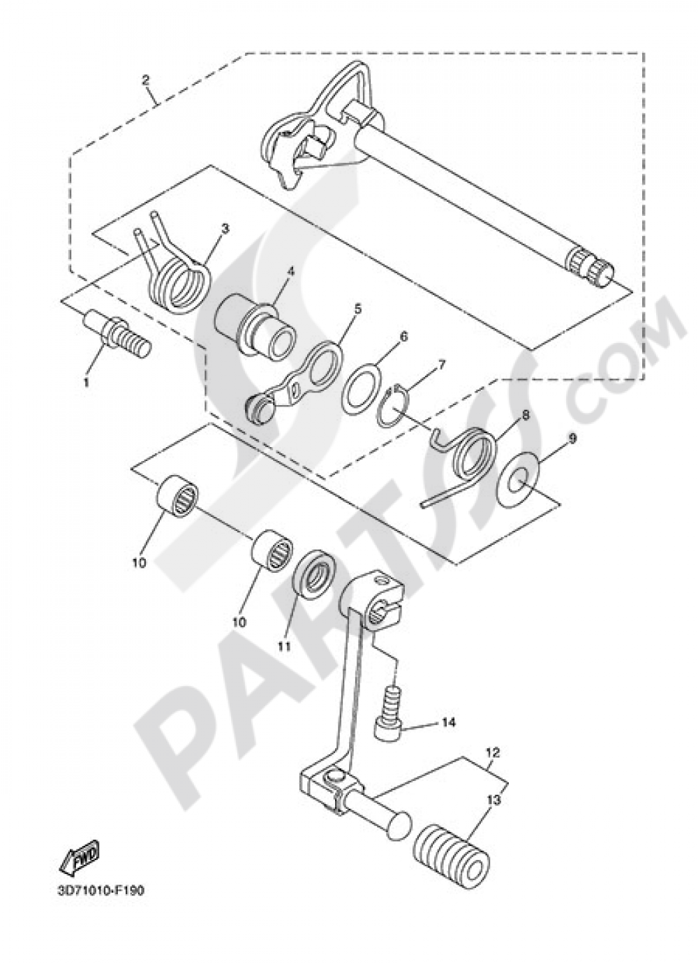 GEAR SHIFT AND PEDAL Yamaha WR250X 2014