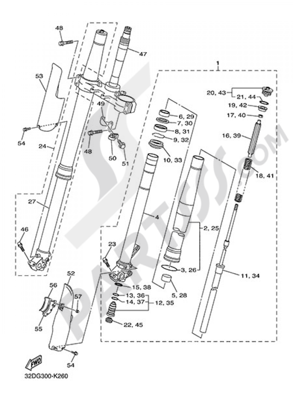 FRONT FORK Yamaha WR250X 2014