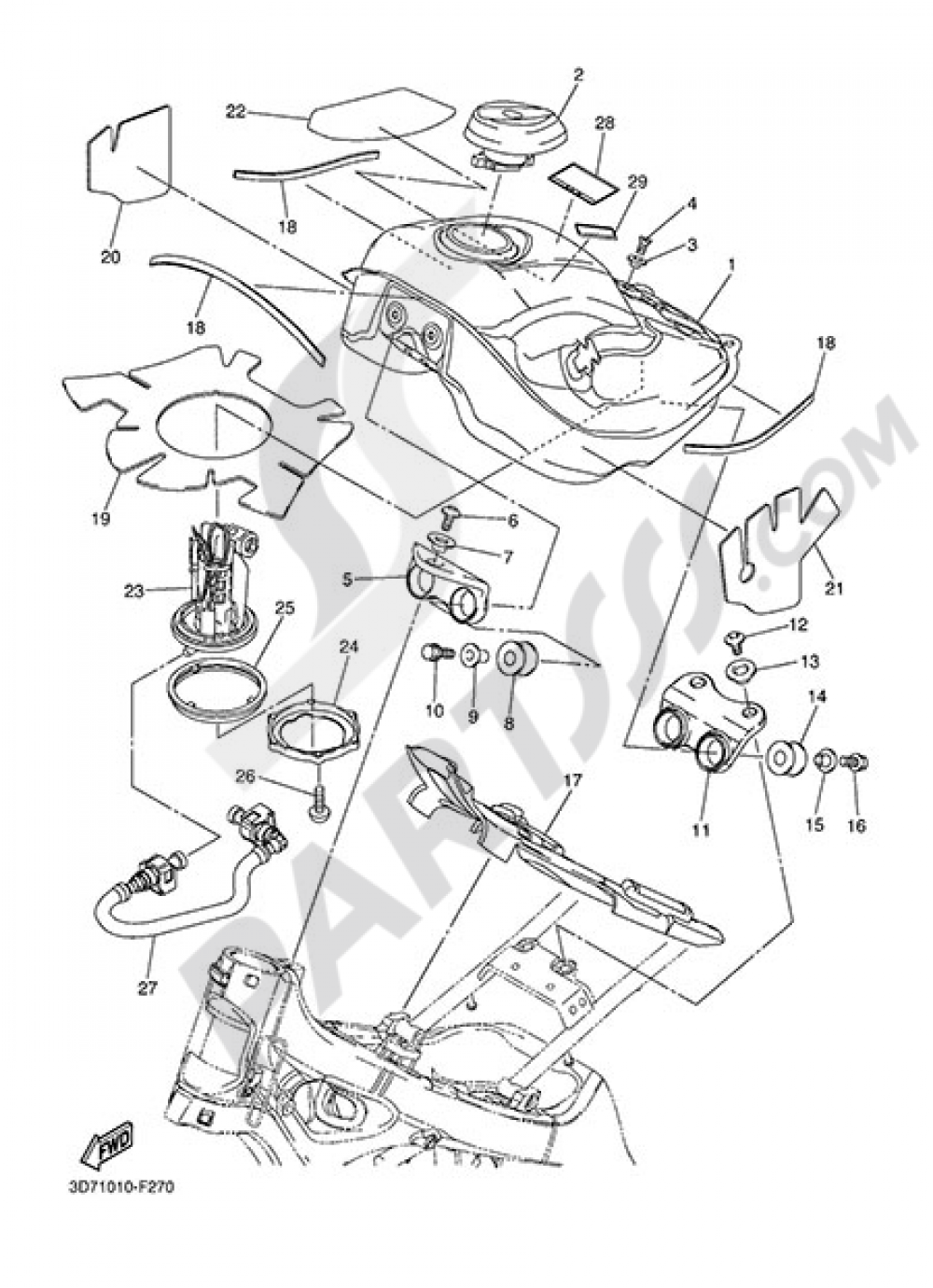 FUEL TANK Yamaha WR250X 2014