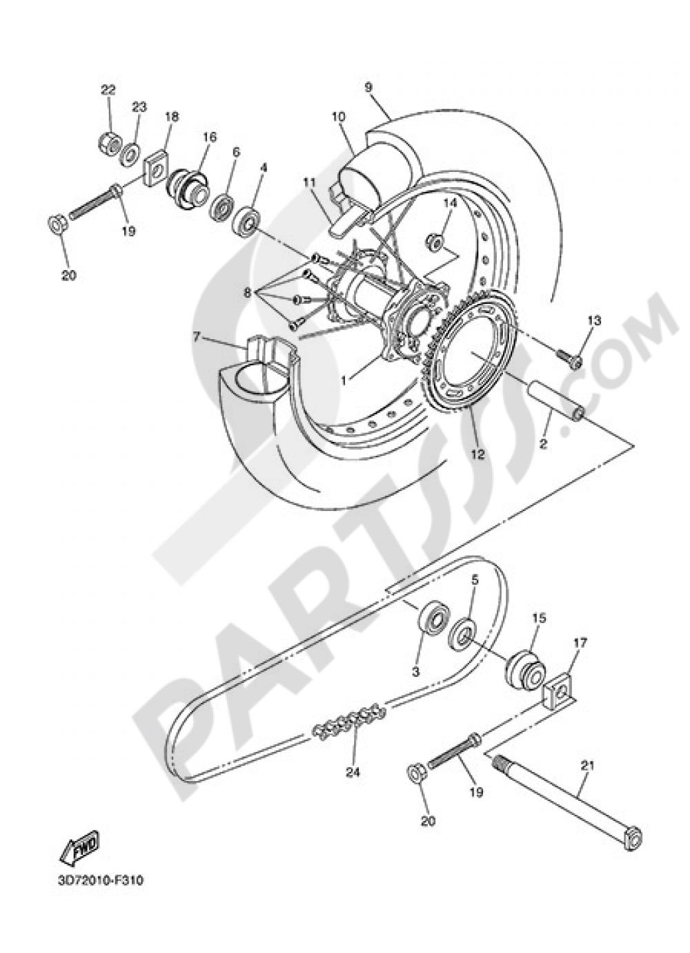 REAR WHEEL Yamaha WR250X 2014