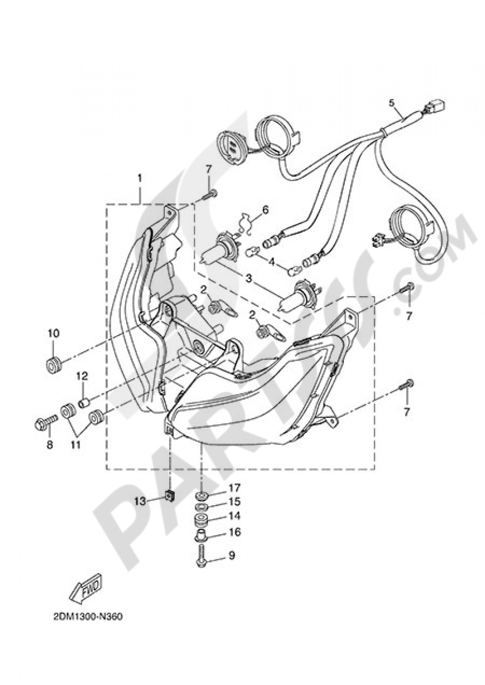 PHARE AVANT Yamaha X-Max 250 2014